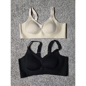 Jelly Bra Plus Size Supportive Seamless Bra SIZE XXL Beige Black Nylon set of 2